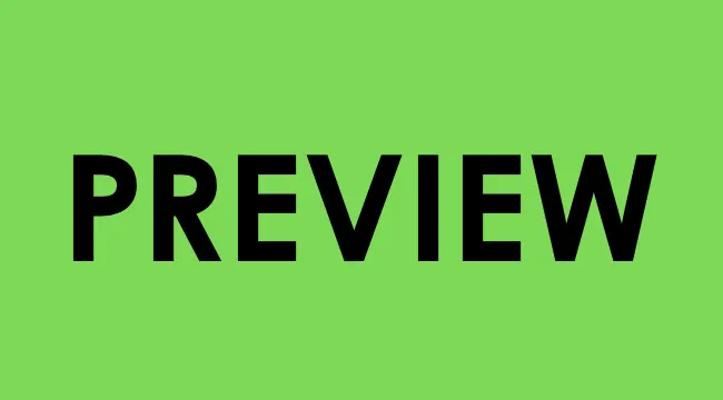 The word preview in bold black letters on a bright green background illustrating the prefix pre meaning.