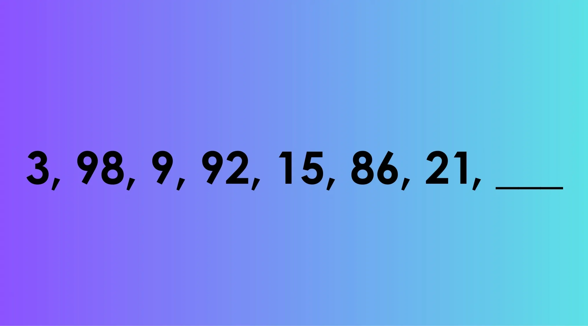 Number sequence puzzle with a blank space to find the next number in the 1% club challenge question.