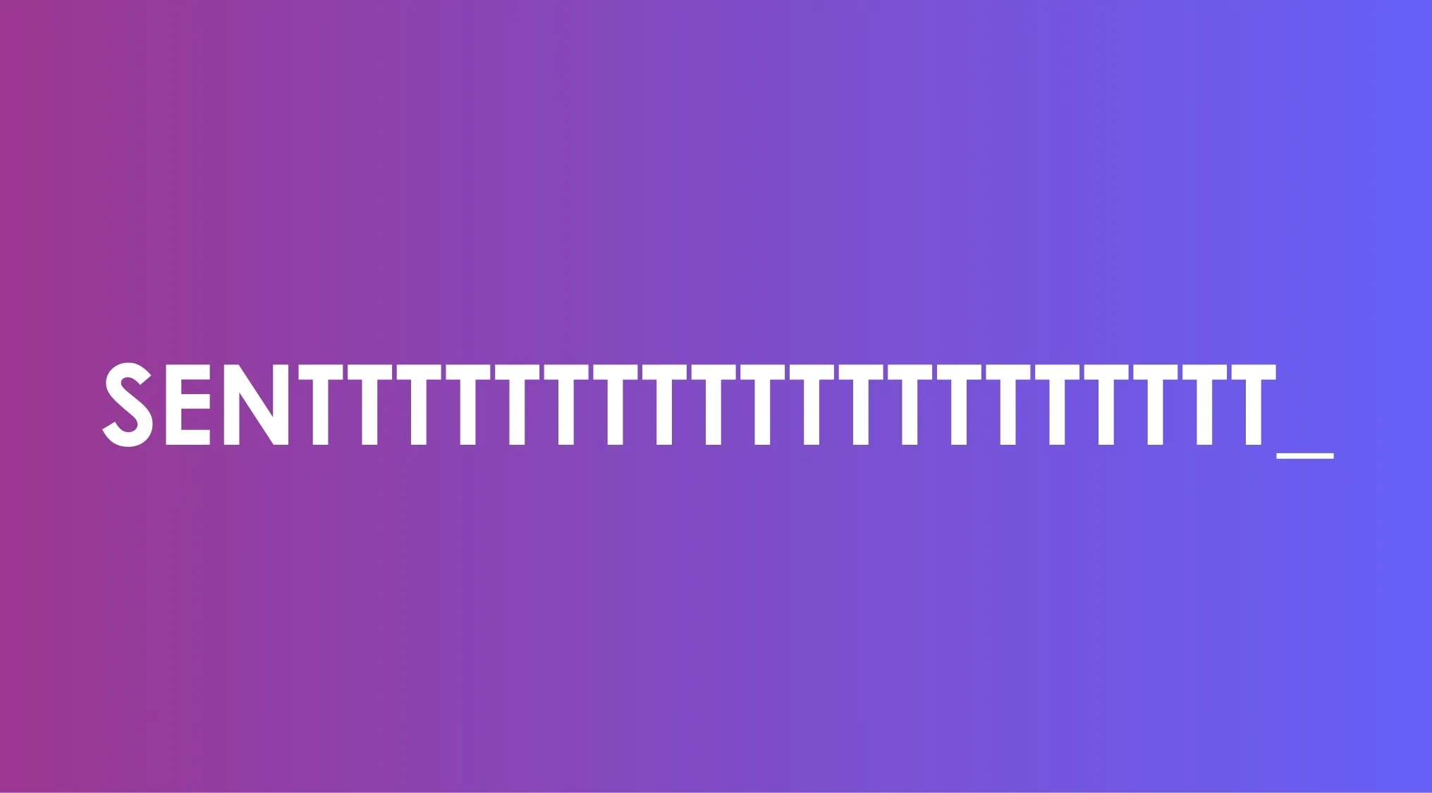 Text puzzle showing the sequence SENT followed by increasing Ts and a blank, 5% club question on identifying the next letter.