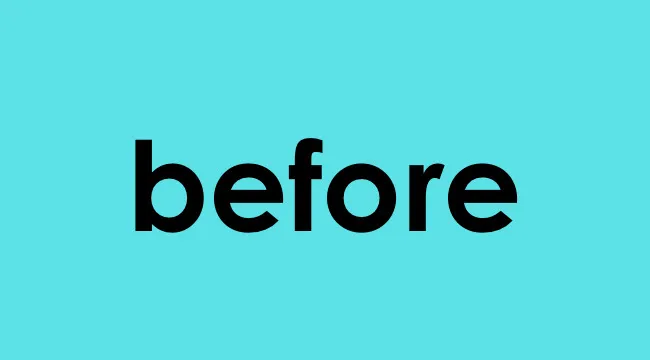 The word before displayed in bold black letters on a bright blue background as an example of a determiner.