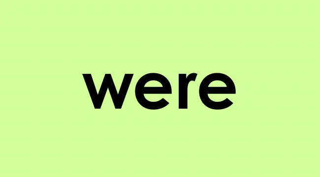 The word were displayed in bold black letters on a light green background for verb form choice.