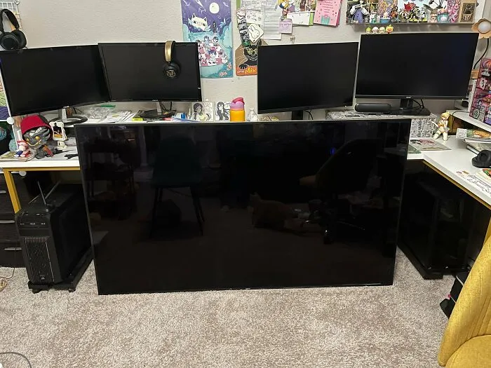 Wife And I Looked Out Our Window Tonight To See This 75" Samsung Smart TV Resting By The Dumpster