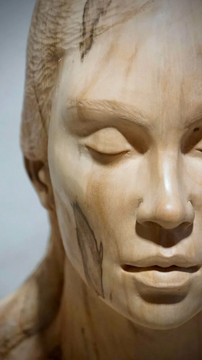 Life-Sized Bust Carved In Basswood!