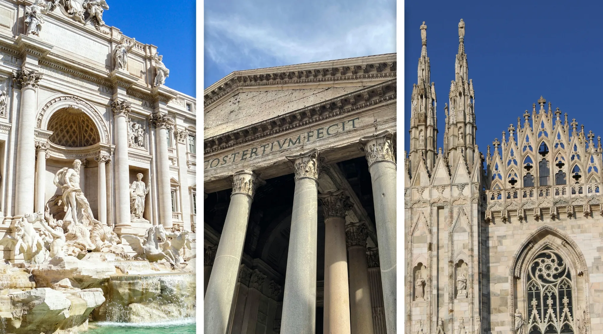 Three famous landmarks showcasing architecture for a geography quiz exploring the connection between iconic sites.