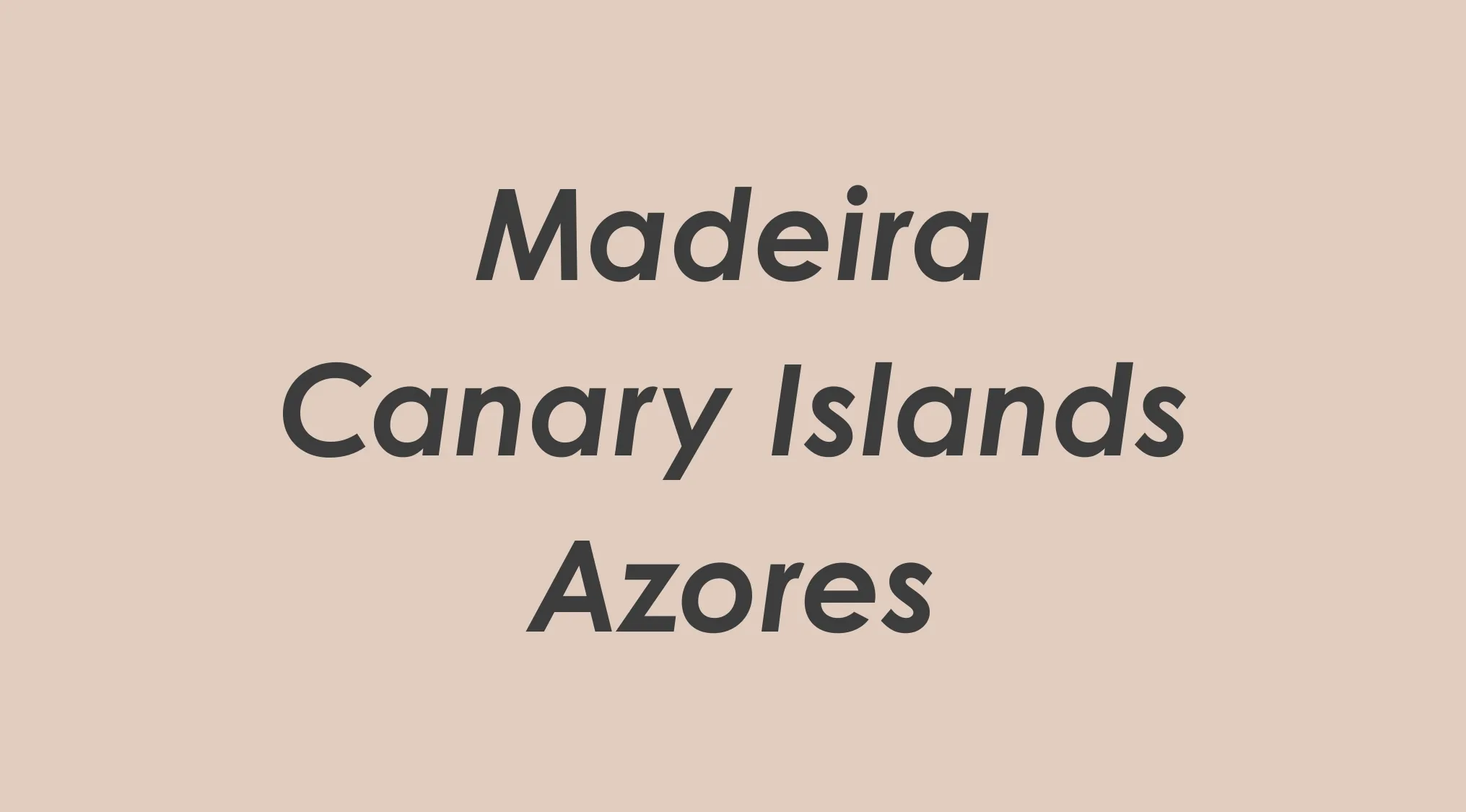 List of island groups Madeira, Canary Islands, Azores displayed in a geography quiz asking to find the connection.
