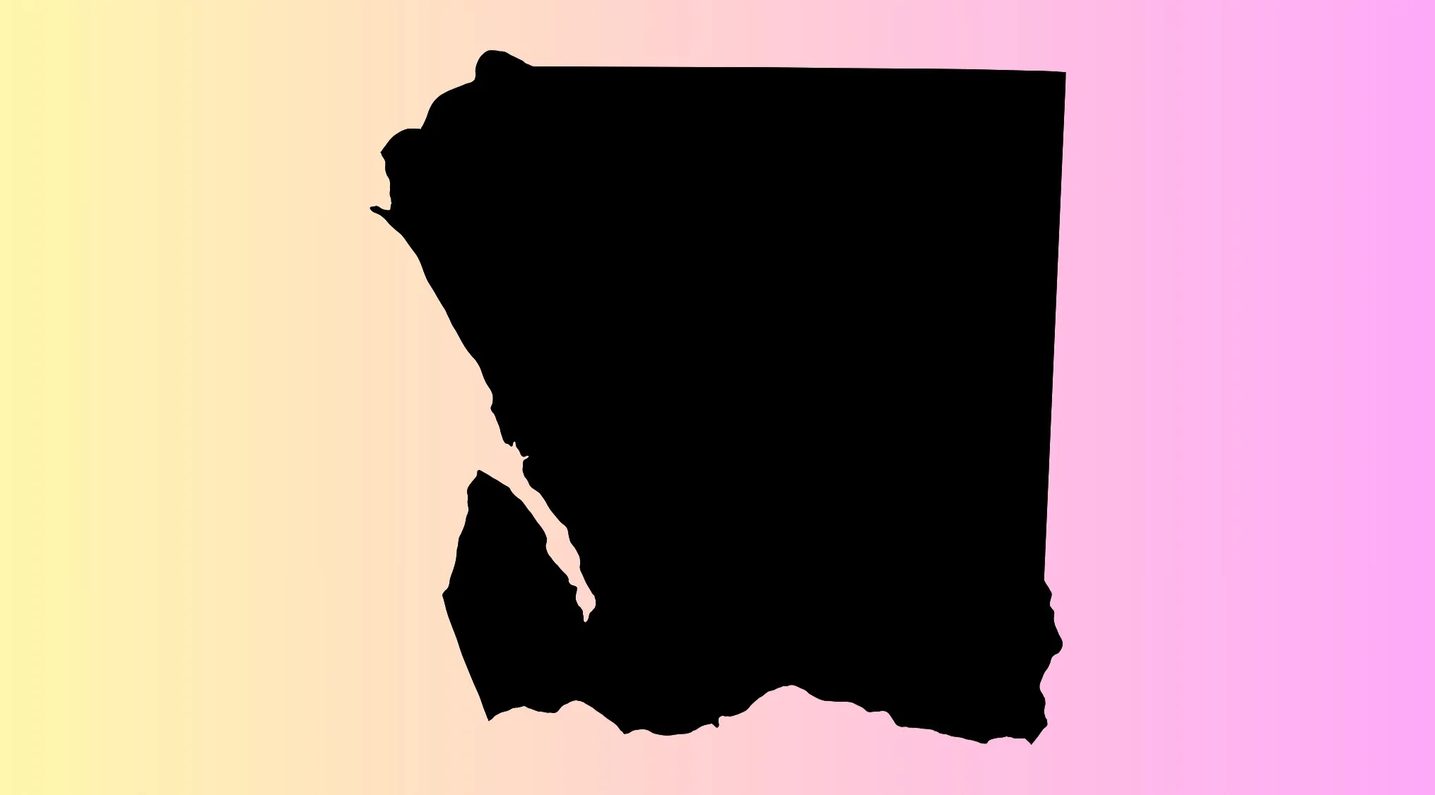 Silhouette of a country’s shape shown in a rotated world map geography challenge guessing game.