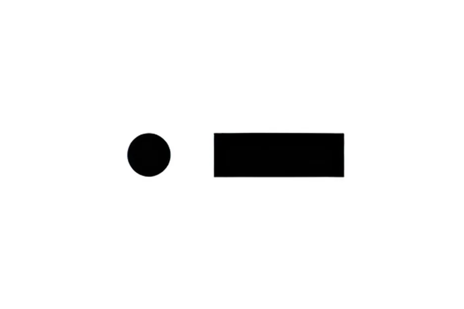 Morse code symbol for A shown as a dot followed by a dash on a plain white background.