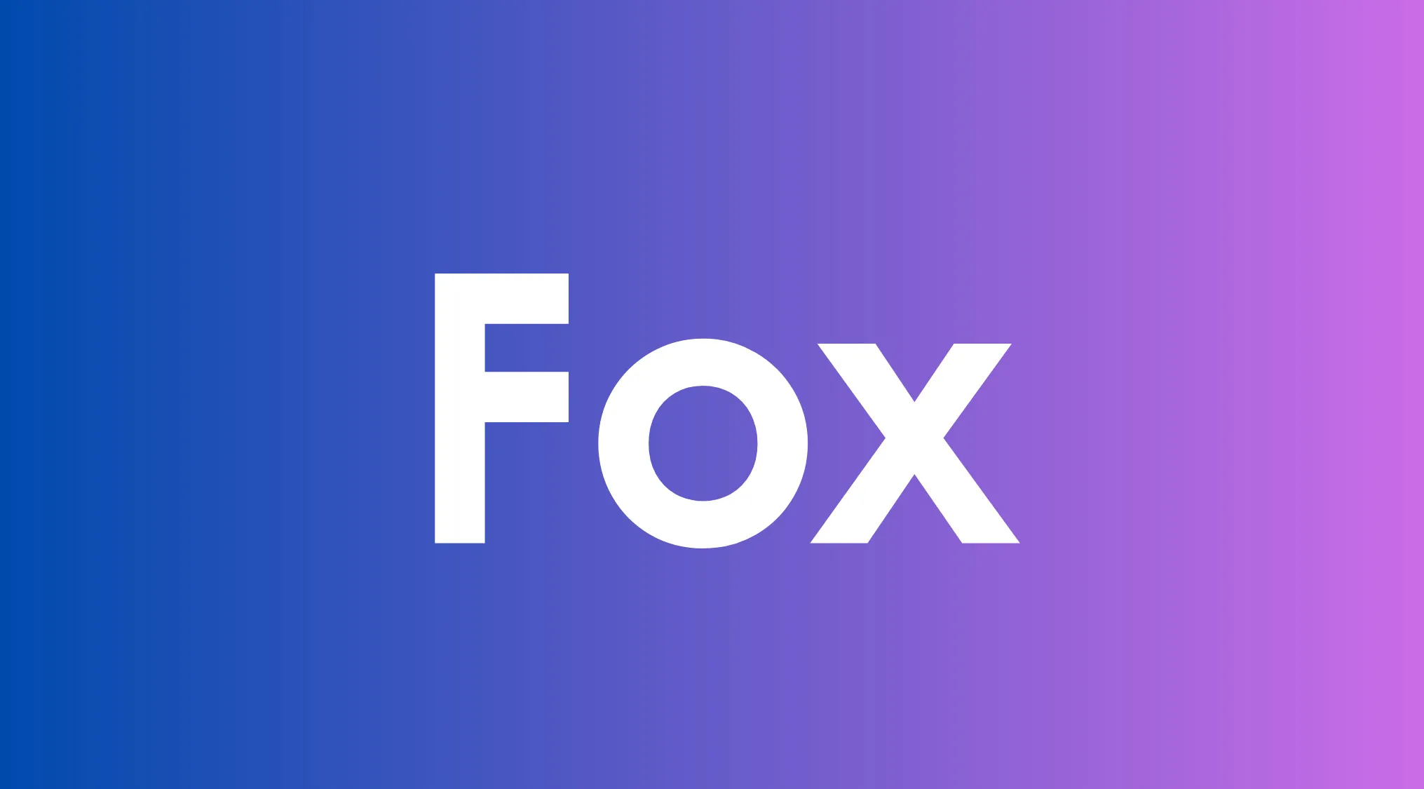 Text Fox on a blue to purple gradient background, related to NATO phonetic alphabet quiz about the letter F.