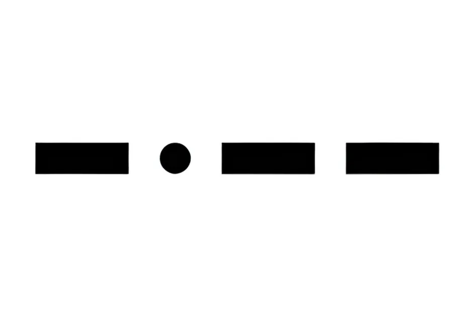Morse code for letter Y shown as dash dot dash dash on white background for learning Morse code.