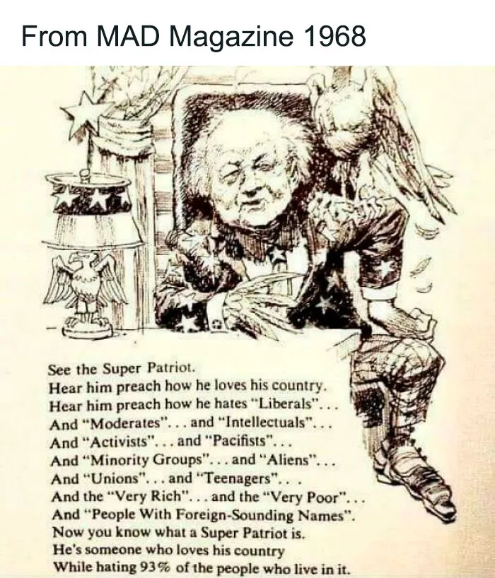 Mad Magazine Article From 1968 About The “Super Patriot”
