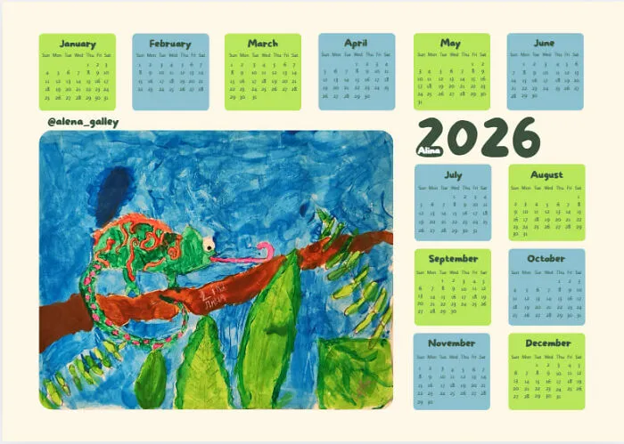 For New Year’s, I Turned My Students’ Art Into Calendars (13 Pics)