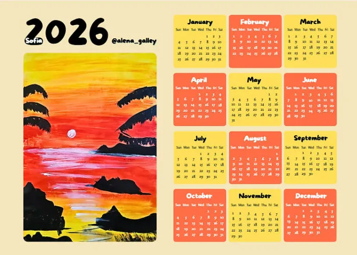 For New Year’s, I Turned My Students’ Art Into Calendars (13 Pics)