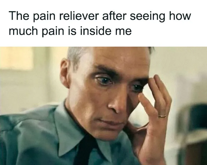 Man with hand on face looking distressed, illustrating relatable memes that hit pain and emotions way too close to home.