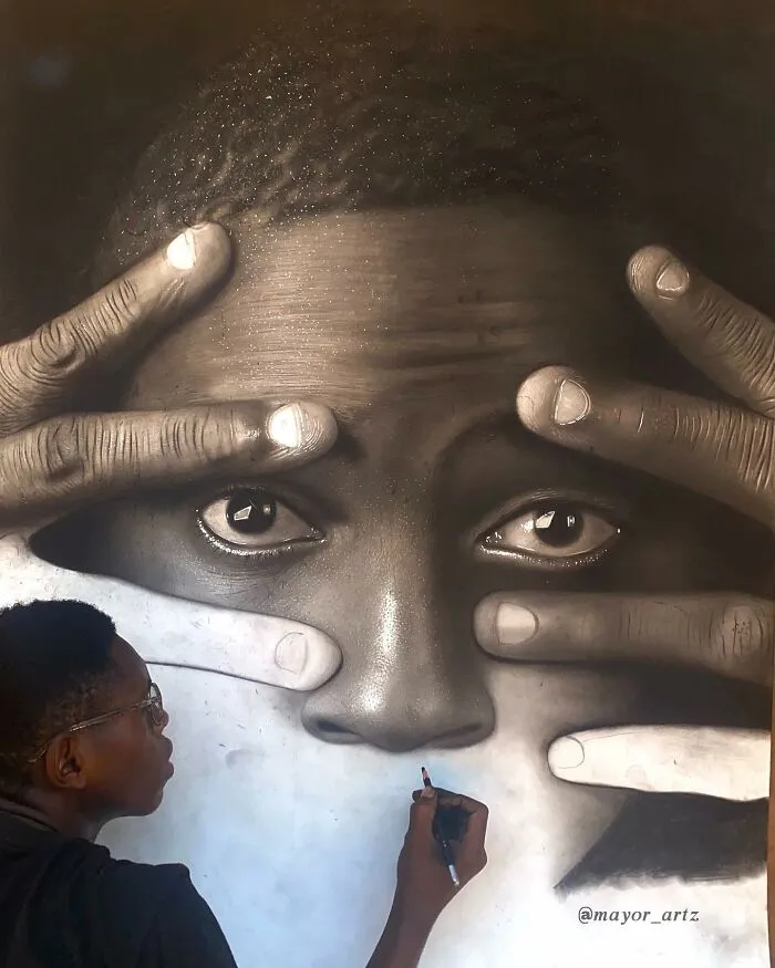 This Artist Shares 25 Unfinished Portraits That Reveal The True Process Behind Hyperrealism