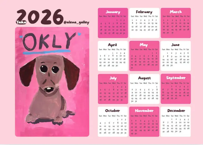 For New Year’s, I Turned My Students’ Art Into Calendars (13 Pics)