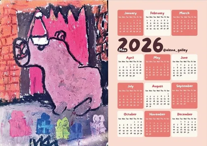 For New Year’s, I Turned My Students’ Art Into Calendars (13 Pics)