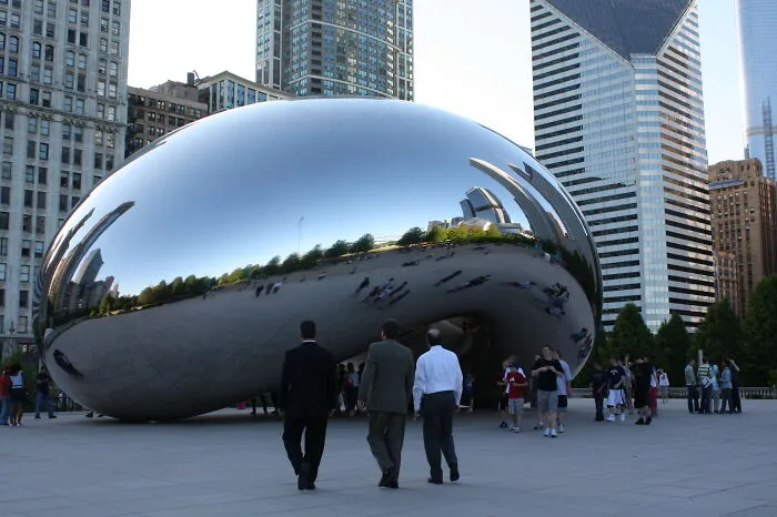 The Cloud Gate sculpture in Chicago, a popular but often disappointing tourist attraction for locals.