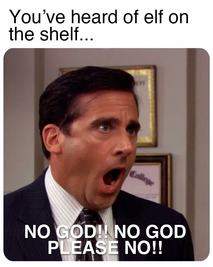 Man from The Office reacting with shock and meme text inspired by popular The Office TV series humor.