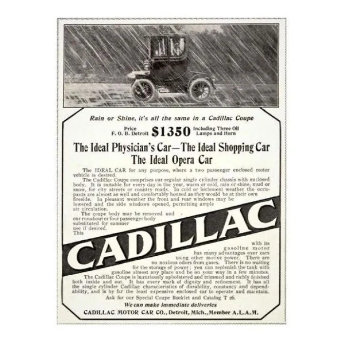 Cadillac fue fundada en 1902 por Henry Leland, quien nombró a la empresa en honor a Antoine De La Mothe Cadillac, el fundador de Detroit.