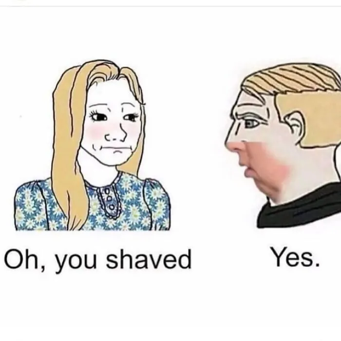 Two cartoon characters in a meme with text conversation, capturing humor from random memes for entertainment and laughs.
