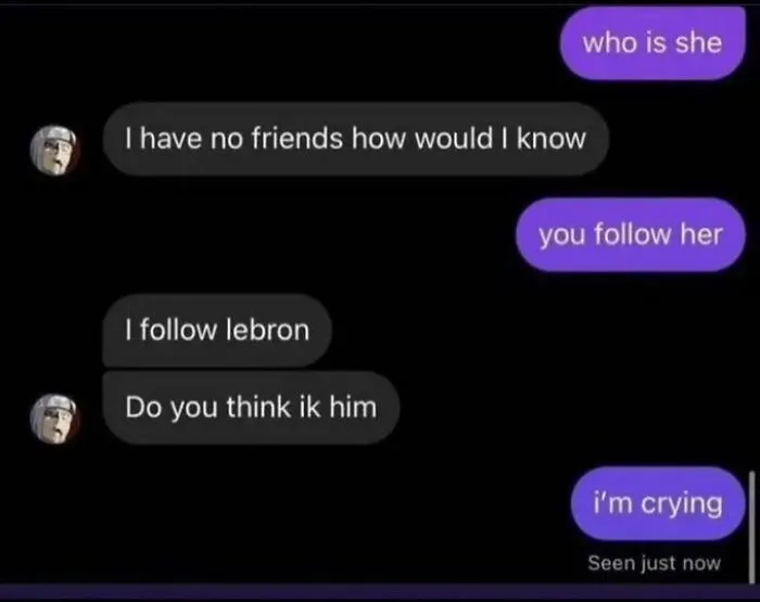 Text conversation with humorous confusion, illustrating typical anxiety prime moments in casual chat format.