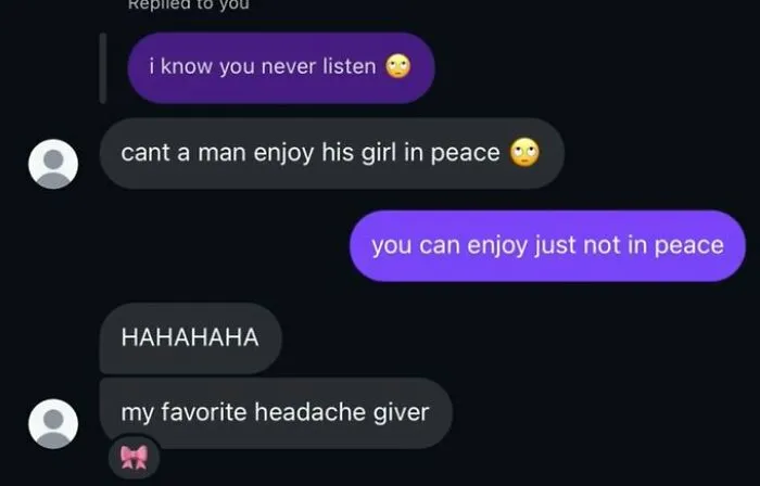 Text conversation showing humorous messages about enjoying time with a girl despite anxiety, referencing anxiety prime.