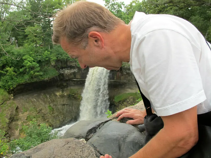 I'm Visiting My Son In Minnesota. Check Out This Pic He Took Of Me At Minnehaha Falls Today