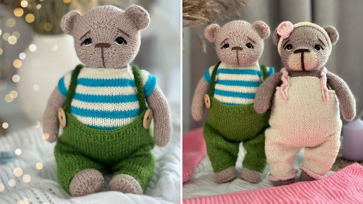 I Photograph The Teddy Bears I Knit Like Little Characters (5 Pics)