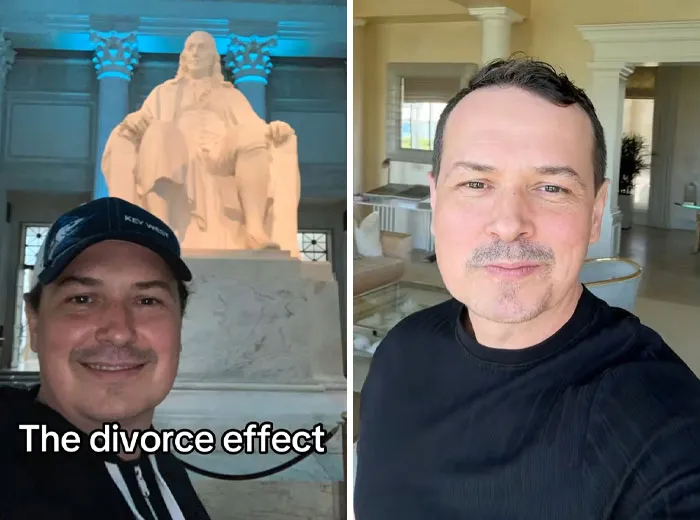 “El efecto divorcio”: 40 Fotos de antes y después de personas que se divorciaron y les sentó genial