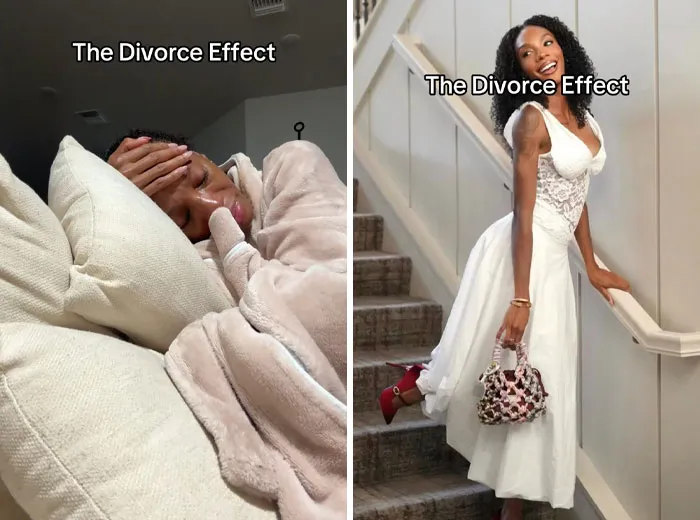 “El efecto divorcio”: 40 Fotos de antes y después de personas que se divorciaron y les sentó genial