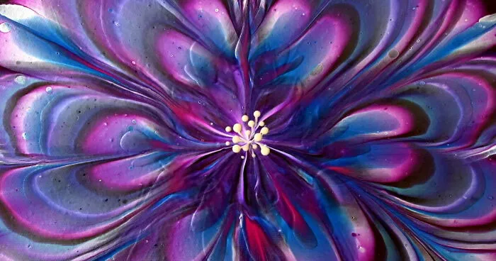 Reverse Flower Dip Acrylic Pour: My Mesmerizing Fluid Art Painting