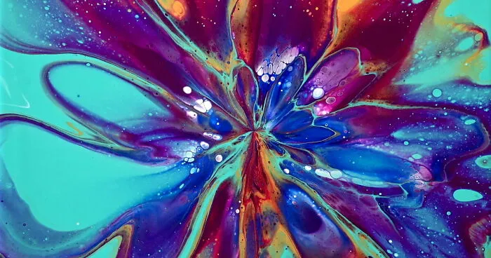 Hide And Reveal: Easy Acrylic Pouring Flower Painting