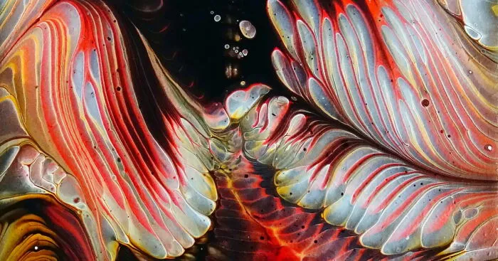 Feathery Straight Acrylic Pour Experiment: Gold, Copper, Black And White Layers (Part 2)