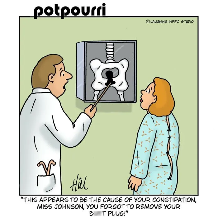 Cartoonist turns doctor visits into darkly funny therapy comics depicting relatable medical moments and patient humor.