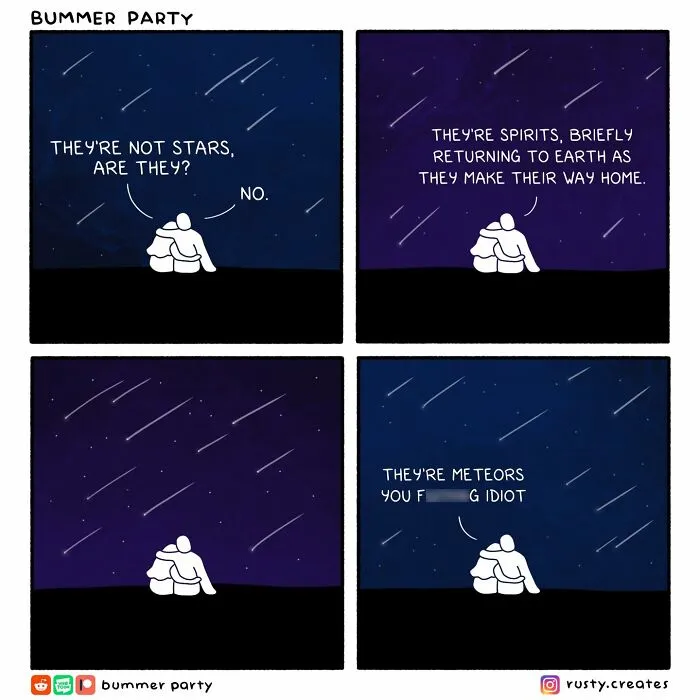 "I Just Want People To Laugh": 28 New Bummer Party Comics Packed With Surprising Twists