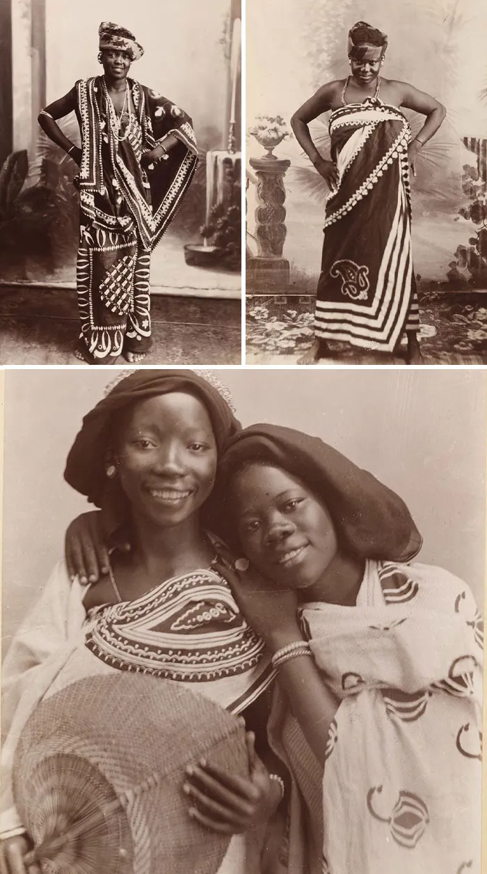 Ladies From Zanzibar, Tanzania, Dressed On Their Best, Some Have Gold Chains And Bright Smiles, Circa 1890s And 1900s