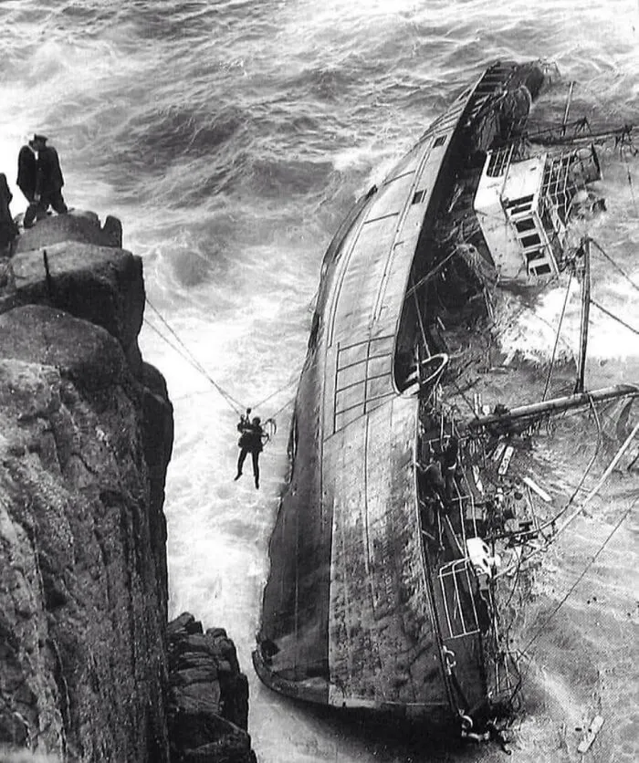 The Last Man Is Taken Off A Shipwrecked Trawler, Off The Coast Of Southern England, 1962