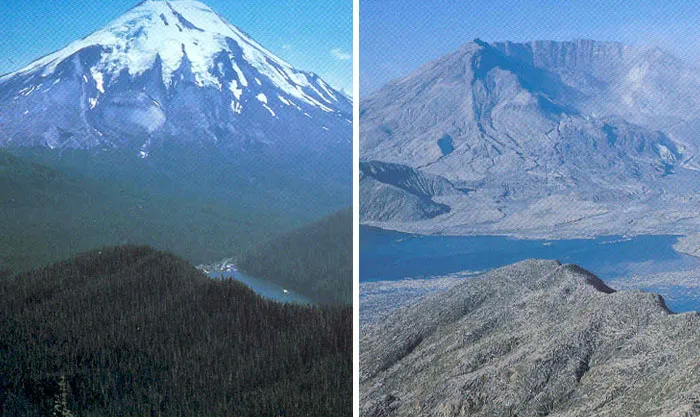 MT. St. Helens Before & After 1980 Eruption