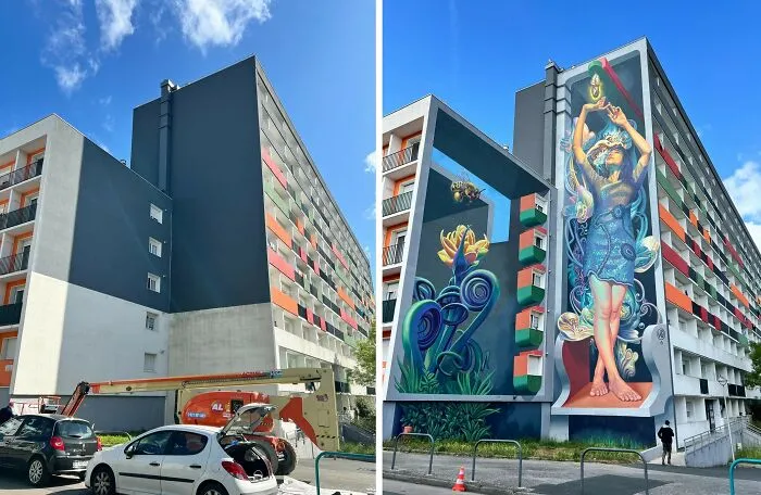 20 Boring Building Walls Transformed Into Works Of Art By This Street Artist (New Pics)