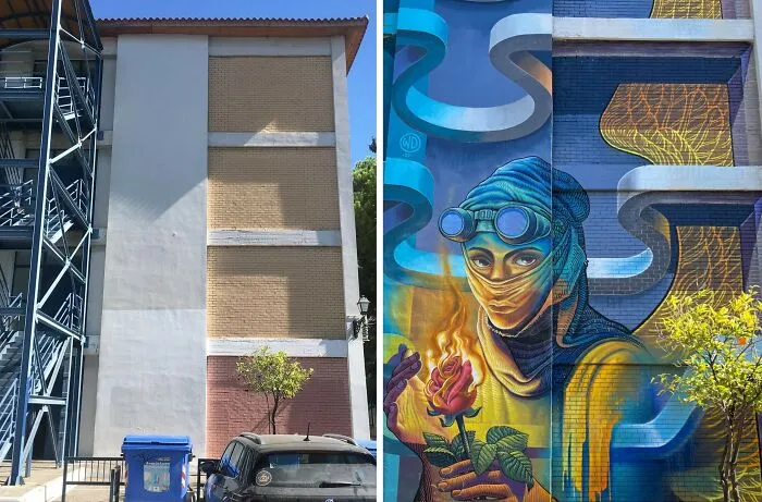20 Boring Building Walls Transformed Into Works Of Art By This Street Artist (New Pics)