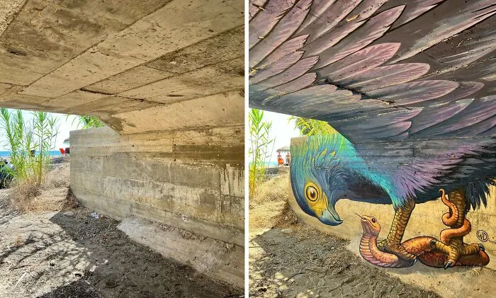 20 Boring Building Walls Transformed Into Works Of Art By This Street Artist (New Pics)