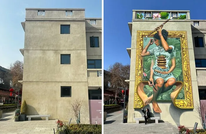 20 Boring Building Walls Transformed Into Works Of Art By This Street Artist (New Pics)