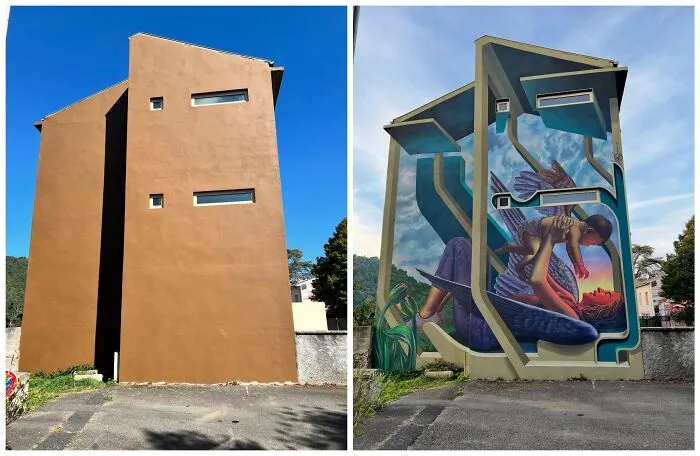 20 Boring Building Walls Transformed Into Works Of Art By This Street Artist (New Pics)