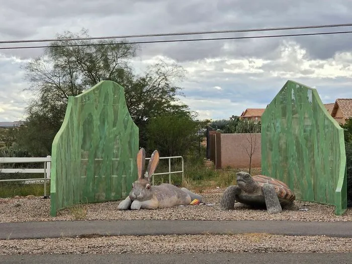 Driving Through Tucson Arizona. I Don't Know If It's Quirky But It's Definitely In An Odd Place In An Odd Structure. I Just Thought It Was Cool