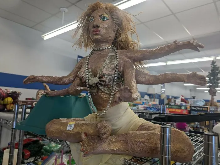 This Thing At Goodwill In Verona. The Photo Doesn't Do Justice To How Large And Gold She Is