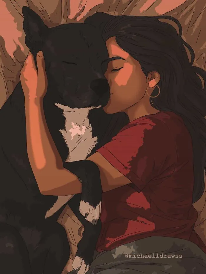 This Artist Transforms Simple Photos Into Stunning Portraits Of Pets And Their Humans (47 Pics)