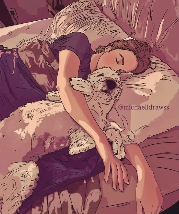 This Artist Transforms Simple Photos Into Stunning Portraits Of Pets And Their Humans (47 Pics)