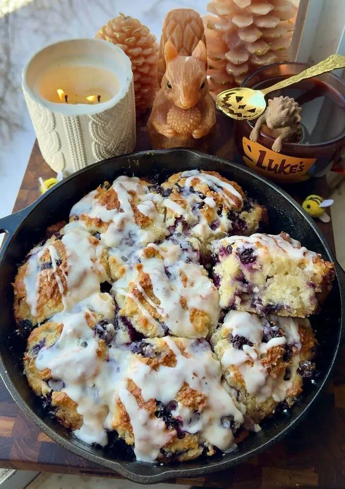I Made These Over A Week Ago. And I’m Still Thinking About Them. Lemon Blueberry Buttermilk Biscuits With A Lemon Glaze