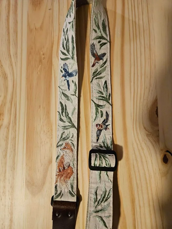 Finished Embroidered Ukulele Strap