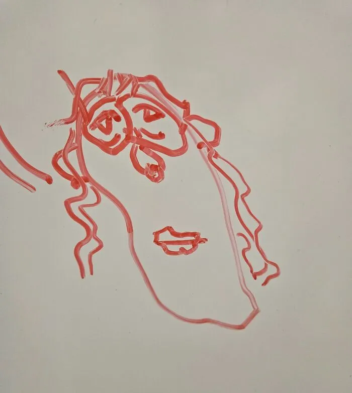 This Portrait A Kid Drew Of Me Is Actually Great And Maybe Also Slightly Indicative Of Current Mental State